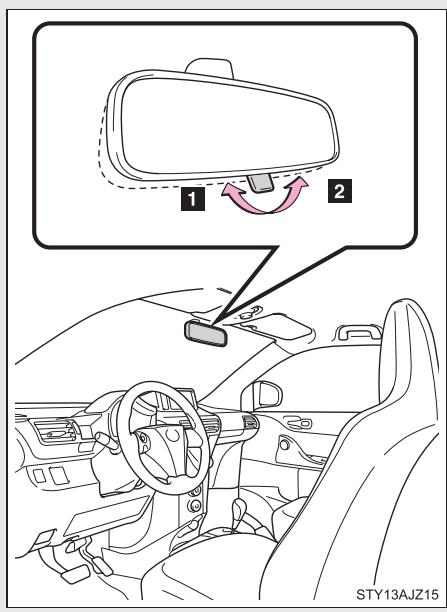 Scion IQ (2012) - 1-3. Équipements réglables (sièges, rétroviseurs, volant de direction) rétroviseur intérieur anti-éblouissement - 1