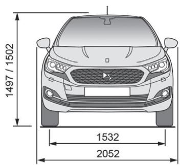 DS Automobiles DS4 (2015-2018) - Dimensions (en mm) - 1
