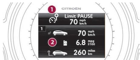 DS Automobiles DS4 (2015-2018) - Afficheur central et commande du combiné type 2 Zones d'affichage - 2
