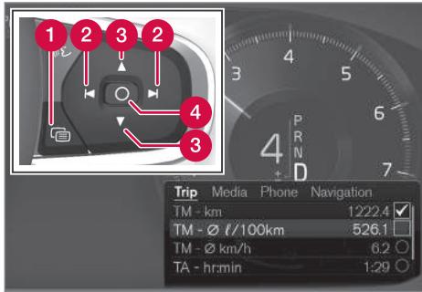 VOLVO V60 2 - Gérer le menu d'applications sur l'écran conducteur - 1