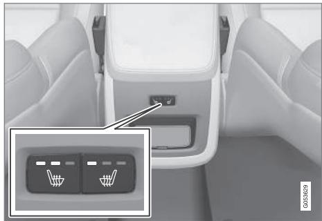 VOLVO V60 2 - Activer et désactiver la banquette arrière chauffante depuis les places arrière - 1