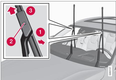 VOLVO V60 2 - Remplacer le balai d'essuie-glace de pare-brise - 1