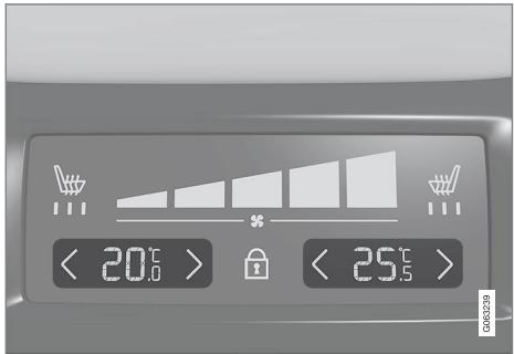 VOLVO V60 2 - Régler la température de la banquette arrière depuis la banquette arrière - 1