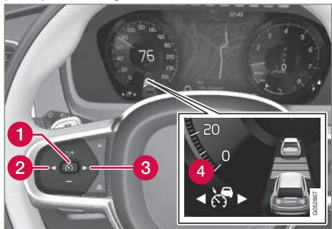 VOLVO V60 2 - Sélectionnez et activez le régulateur adaptatif de vitesse\*61 - 1
