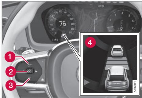 VOLVO V60 2 - Désactiver le régulateur adaptatif de vitesse\*63 - 1