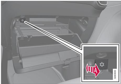 VOLVO V60 2 - Utiliser la boîte à gants comme compartiment réfrigéré\* - 1