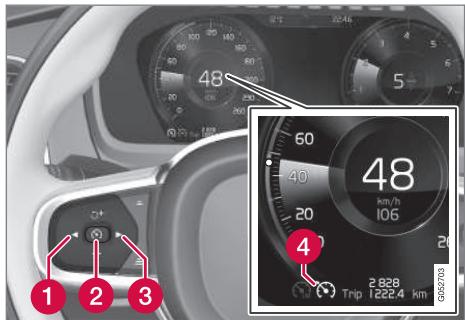 VOLVO V60 2 - Sélectionner et activer le régulateur de vitesse - 1