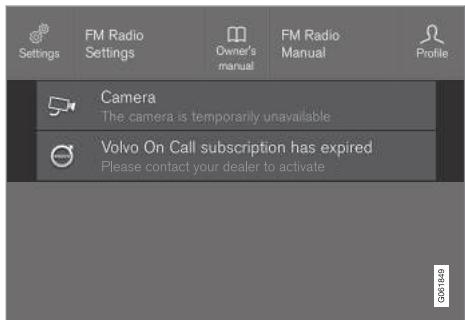 VOLVO V60 2 - Message sur l'écran central - 1