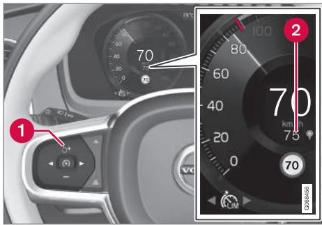 VOLVO V60 2 - Modifier les tolérances du limiteur automatique de vitesse - 1