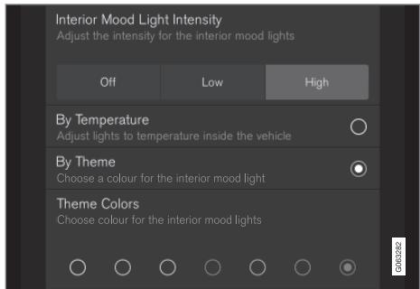 VOLVO V60 2 - Modification des réglages dans la vue principale de l'écran central - 2