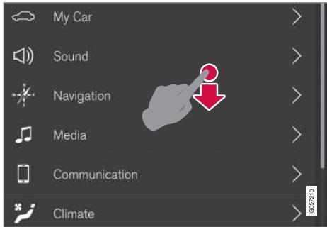 VOLVO V60 2 - Faire défiler une liste, un article ou une vue - 1