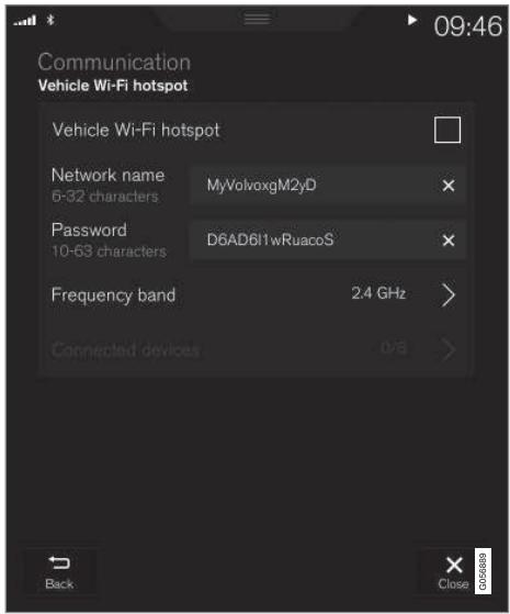 VOLVO V60 2 - Partager la connexion internet de la voiture au moyen d'un point d'accès Wi-Fi - 1