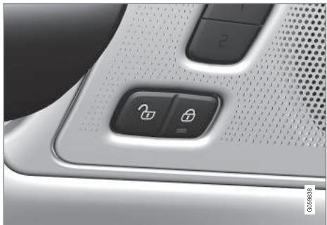 VOLVO V60 2 - Verrouiller et déverrouiller depuis l'intérieur de la voiture - 1