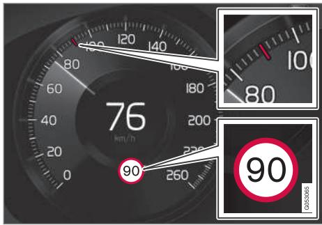 VOLVO V60 2 - Affichage pour les informations sur la signalisation routière\* - 1