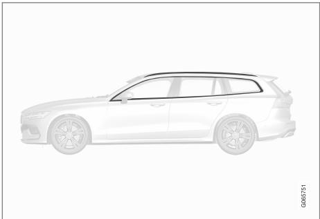 VOLVO V60 2 - Nettoyer les éléments extérieurs en plastique, en caoutchouc et décoratifs - 1