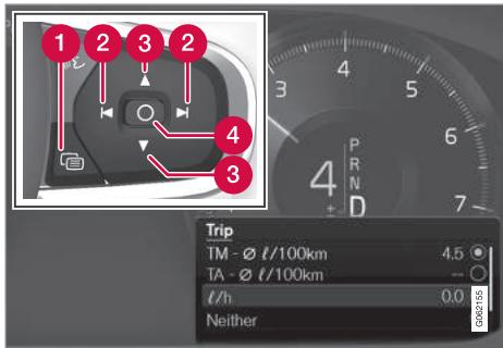 VOLVO V60 2 - Afficher les données de trajet sur l'écran conducteur - 1