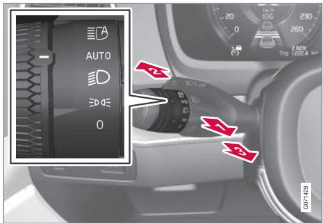 VOLVO V60 2 - Utiliser les feux de route - 1