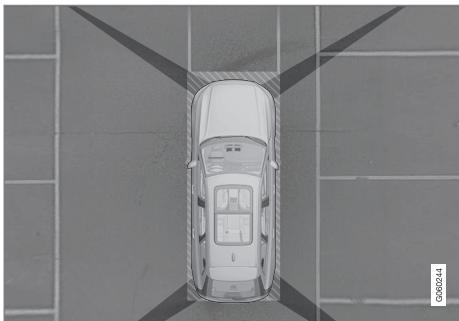 VOLVO V60 2 - Limitations supplémentaires pour la caméra d'aide au stationnement\* - 1