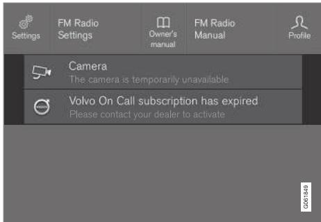 VOLVO V60 2 - Gérer les messages sur l'écran central - 1