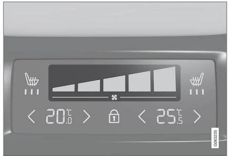 VOLVO V60 2 - Régler le niveau de ventilation de la banquette arrière depuis la banquette arrière - 2