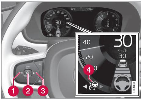 VOLVO V60 2 - Sélectionner et activer le Pilot Assist\*79 - 1