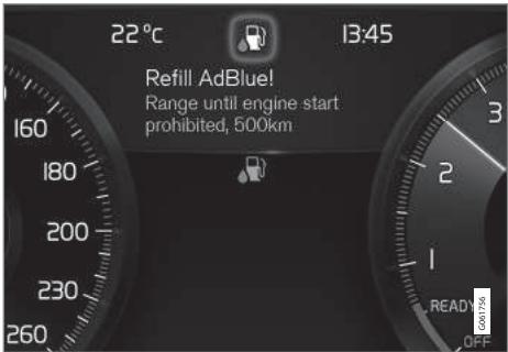 VOLVO V60 2 - Symboles et messages pour le AdBlue®28 - 1