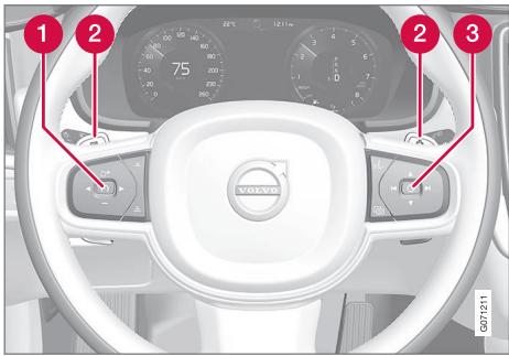 VOLVO V60 2 - Commandes au volant et avertisseur sonore - 1