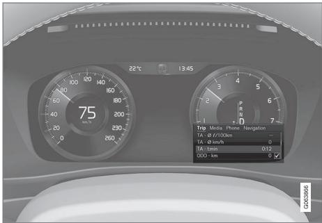 VOLVO V60 2 - Réglages via le menu d'applications de l'écran conducteur - 1