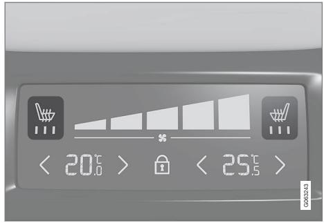VOLVO V60 2 - Activer et désactiver la banquette arrière chauffante depuis les places arrière - 2