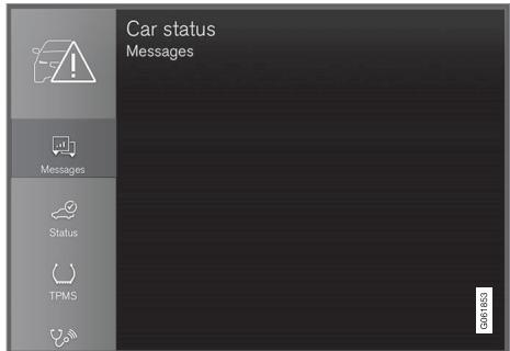 VOLVO V60 2 - Gérer un message mémorisé depuis l'écran conducteur - 1