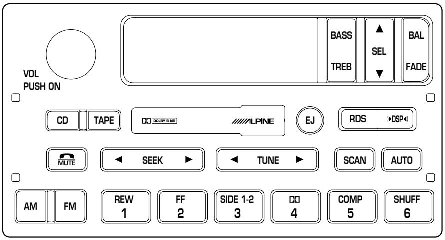 Lincoln Town Car (1998-2003) - Chaîne audio Alpine® avec radio AM/FM stéréo, lecteur de cassette et capacité de chargeur de disques compacts - 1