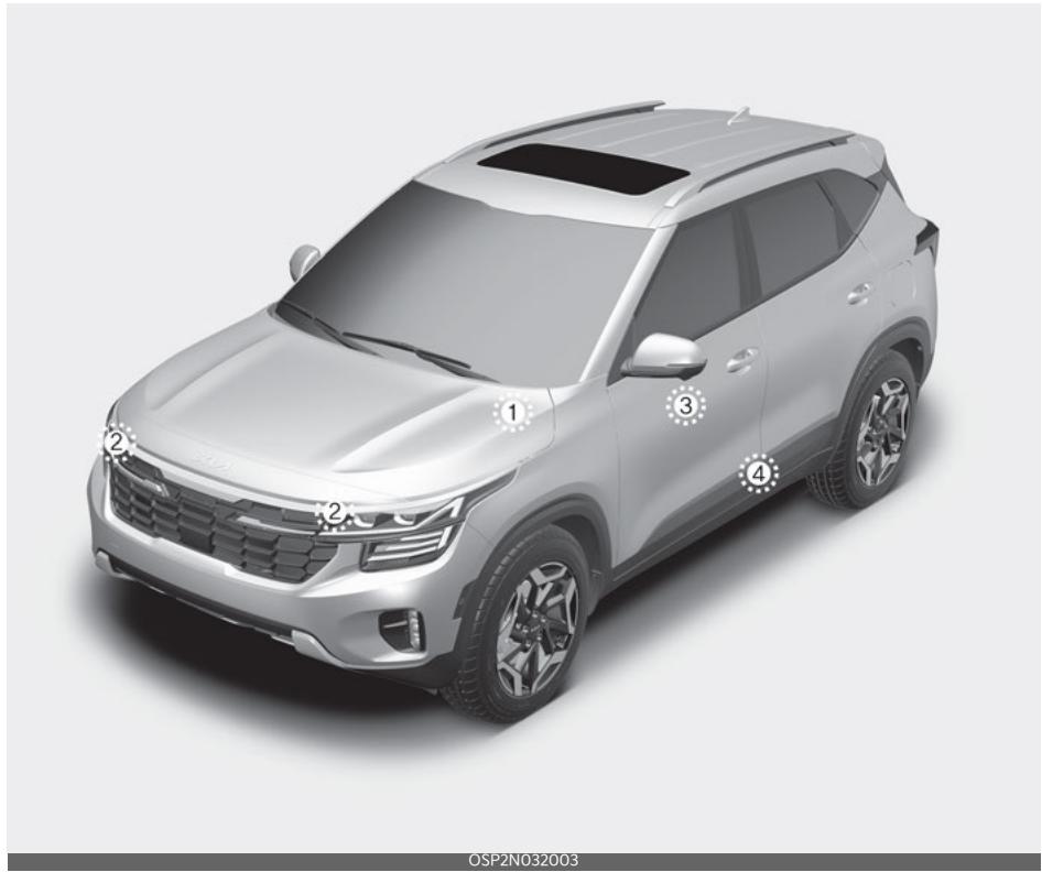 KIA Seltos SP2 (2024) - Capeurs de collision des coussins gonflables - 1