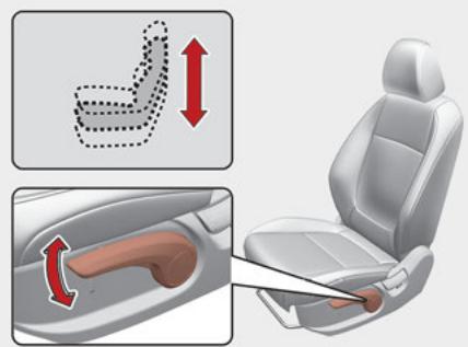 KIA Seltos SP2 (2024) - Changement de la hauteur du coussin de siège - 1