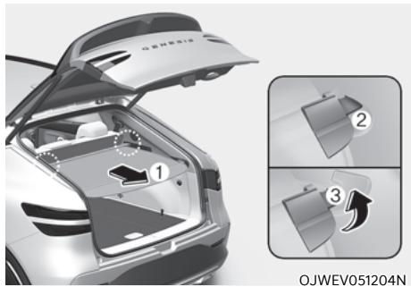 Genesis GV60 (2021-2025) - Utiliser le cache-bagages - 1