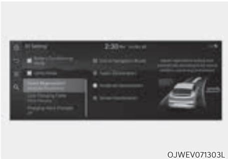 Genesis GV60 (2021-2025) - Réglages du système de récupération intelligent - 2