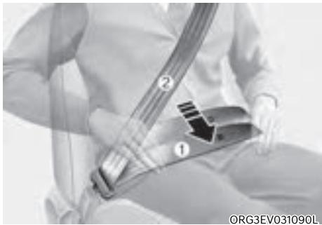 Genesis GV60 (2021-2025) - Boucler la ceinture de sécurité : - 1