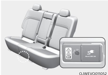 Genesis GV60 (2021-2025) - Fonction V2L (alimentation électrique par le véhicule) (si le véhicule est équipé de cette option) - 1