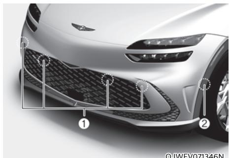 Genesis GV60 (2021-2025) - ALERTE DE DISTANCE DE STATIONNEMENT AVANT/ARRIÈRE (PDW) (SI LE VÉHICULE EST ÉQUIPÉ DE CETTE OPTION) - 1