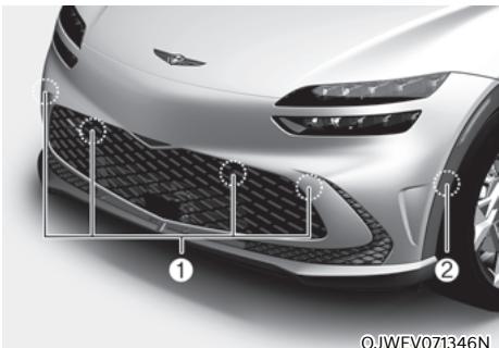 Genesis GV60 (2021-2025) - ASSISTANCE D'ÉVITEMENT DE COLLISION DE STATIONNEMENT ARRIÈRE (PCA) (SI LE VÉHICULE EST ÉQUIPÉ DE CETTE OPTION) - 1