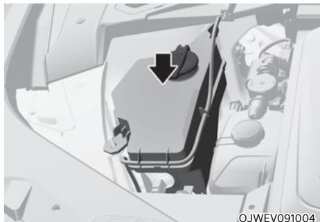 Genesis GV60 (2021-2025) - Vérification du niveau du liquide de lave-glace - 1
