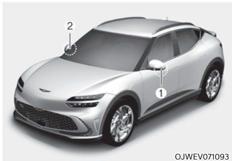Genesis GV60 (2021-2025) - SYSTÈME D'AFFICHAGE DES ANGLES MORTS (BVM) (SI LE VÉHICULE EST ÉQUIPÉ DE CETTE OPTION) - 2