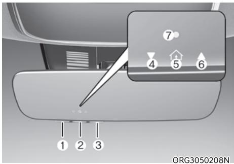 Genesis GV60 (2021-2025) - Rétroviseur électrochromique (ECM) avec système HomeLink® (si le véhicule est équipé de cette option) - 1