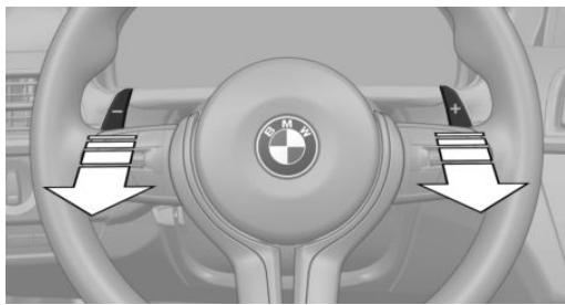 BMW X6M (2014-2018) - Via les palettes de commande sur le volant - 1