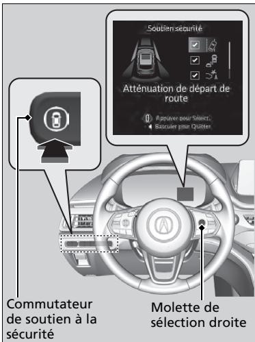 Acura MDX (2023) - Activer et désactiver l'atténuation de sortie de route - 1