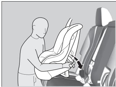Acura MDX (2023) - Installation d'un siège d'enfant avec une ceinture sous-abdominale/épaulière - 1