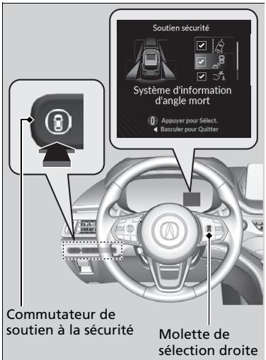 Acura MDX (2023) - ■ Système d'information d'angle mort activé et désactivé - 1