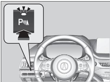 Acura MDX (2023) - ■ Système de capteurs de distance de stationnement activé et désactivé - 1