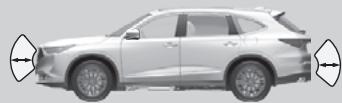 Acura MDX (2023) - ■ Position et portée du capteur - 3