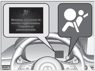Acura MDX (2023) - Témoin du système de retenue supplémentaire (SRS) - 1