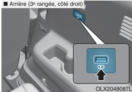 HYUNDAI Palisade (2018-2022) - Chargeur USB (si équipé) - 5